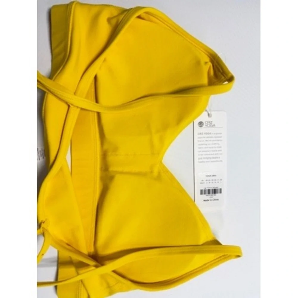 CRZ YOGA Butterluxe Yoga Sports Bra High Visibility Yellow Size M 8/10 NWT